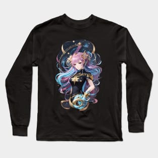 Serpent's Embrace: Enchanting AI Anime Character Art in Ophiuchus Long Sleeve T-Shirt